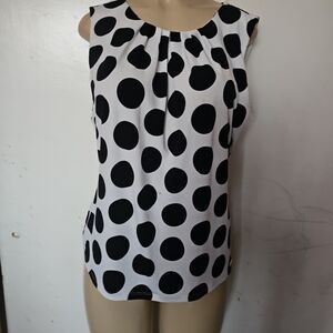 Calvin Klein Black and White Polka Dot Blouse